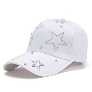 Vente en gros élégant coton noir et rose strass Bling Bling fantaisie casquette de baseball avec strass pour les femmes - Product Image 2