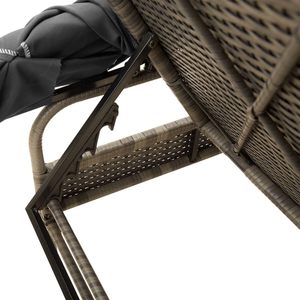 Meubles de <span class=keywords><strong>jardin</strong></span> de patio Chaise longue avec auvent Poly Rotin Osier <span class=keywords><strong>Jardin</strong></span> Dossier réglable Chaise <span class=keywords><strong>Transat</strong></span> Chaise longue avec auvent - Product Image 5