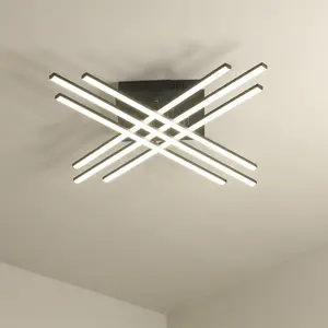 Minimalistische Moderne 76W Kunstverlichting Aluminium Wit Zwart Led Plafondverlichting Installatie Voor Kantoor Woonkamer