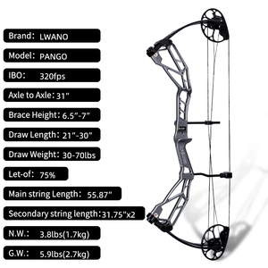 Nouveau design d'arc à poulies, performances optimales et bras de tir Gorden importés, corde de tir BCY portable pour la chasse, arc à poulies Pango - Product Image 1