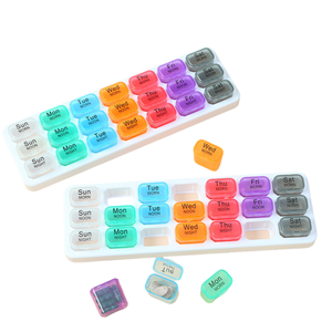Высококачественная 7-дневная Самая продаваемая пластиковая коробка для таблеток еженедельная коробка для таблеток 7 дней <span class=keywords><strong>3</strong></span> раза в день удобная для путешествий 21-сетчатая коробка для таблеток - Product Image 3