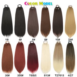 24-inch dài thẳng tổng hợp đuôi ngựa mở rộng 165g với ban nhạc cao su thanh lịch và tự nhiên phần mở rộng tóc - Product Image 2