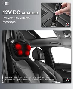 Oreiller de massage Shiatsu portable <span class=keywords><strong>Darius</strong></span> avec fonction de chauffage, pétrissage profond du cou et des épaules, soulagement du stress, contrôle de la durée, pour le bureau et la maison - Product Image 3