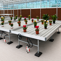 Tables hydroponiques à flux et reflux peu encombrantes, support de culture durable pour serre avec grand bac de récupération d'eau pour l'horticulture