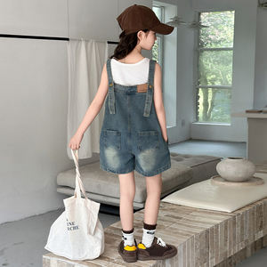 Derniers costumes décontractés populaires d'été pour adolescents <span class=keywords><strong>Gilet</strong></span> et salopette en jean Shorts 2pcs ensembles de vêtements pour filles - Product Image 6