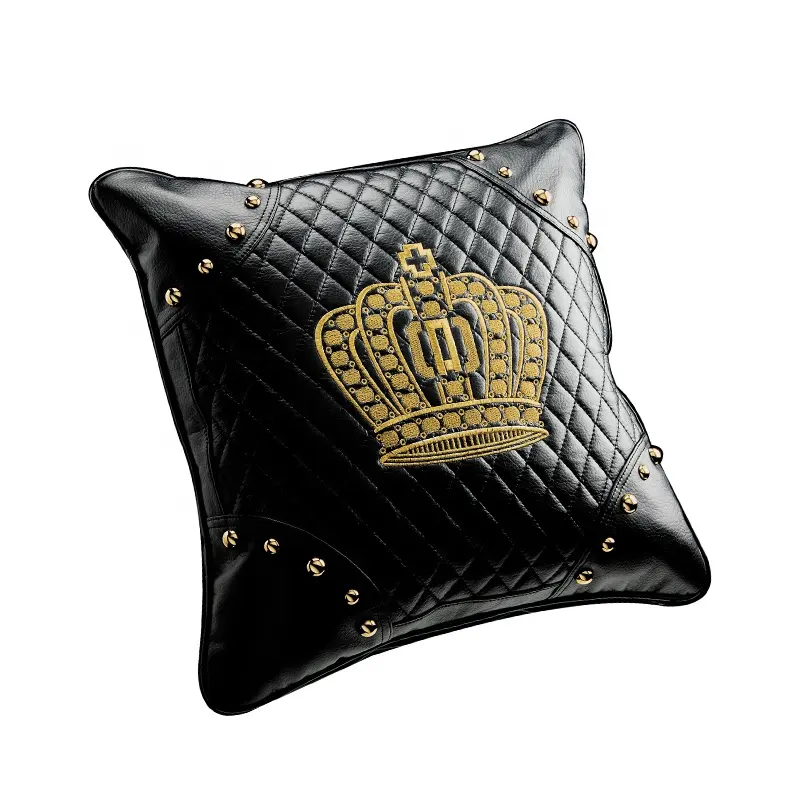 Luxury Car High Quality Lumbar PU Cushion Pillow Neck Pillow Car Headrest Car Seat Back Cushion