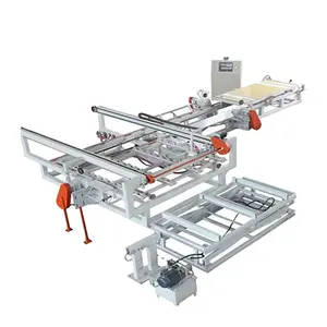 Sierra de corte de borde de tablero de base de madera automática de 4 lados, máquina medidora de madera, sierra de corte de borde