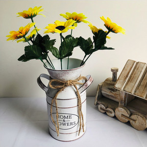 Boîte à lait <span class=keywords><strong>en</strong></span> fer galvanisé étanche seau <span class=keywords><strong>en</strong></span> étain <span class=keywords><strong>vase</strong></span> à fleurs de jardin décoration de salon maison - Product Image 4