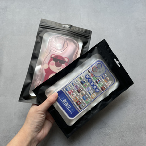 Matte Black Phone Case Packaging <b>Bags</b> Zipper <b>Bag</b> - Resealable <b>Zip</b> Lock <b>Bags</b> with Clear Window - Product Image 5