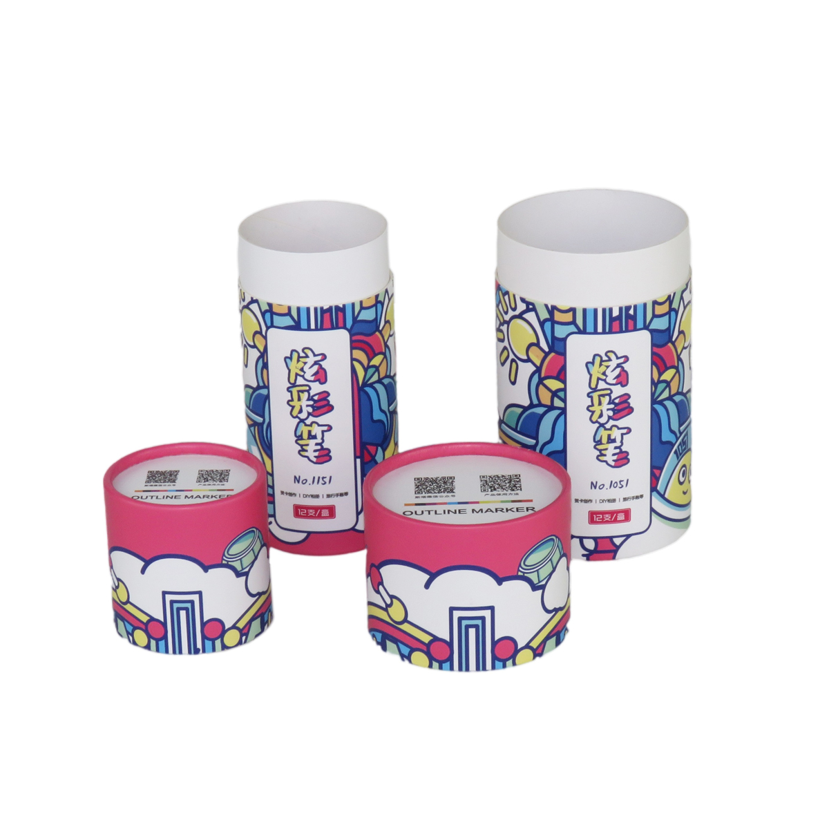 Luxury Customized Biodegradable Recycled Materials Food Grade Kraft Paper Cylinder Tea Foil Stamped Tube Packaging