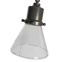Luminaire à rail fixe à 3 lumières E12/E14 avec douille, abat-jour en verre transparent, finition marron, lustres d'intérieur de style simple européen, lampes suspendues