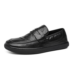 Mocassins Homme en Cuir Noir – Chaussures Décontractées à Talon Plat et Semelle Souple – Style Jeune et Tendance Couleur Unie SDL2508 - Product Image 5