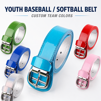 Ceinture de baseball/softball personnalisée pour jeunes, en PU brillant, pour uniforme d'équipe, pour filles, fournisseur en gros OEM ODM