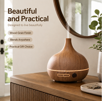 Diffuseur d'arômes et humidificateur Faner à effet bois, grande capacité, modèle de bureau, brume fine, 36 dB de bruit, fonction minuterie, cadeau idéal pour chambre à coucher