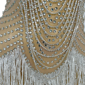 Moda fiesta de cumpleaños vestido de cristal mujer borla vestido de cóctel <span class=keywords><strong>Las</strong></span> <span class=keywords><strong>Vegas</strong></span> Show Live House puesta en escena traje de baile latino - Product Image 6