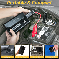 Démarreur de voiture portable 10400mAh avec pompe à air 150PSI compresseur d'air 12V pour gonflage rapide des voitures vélos balles motos