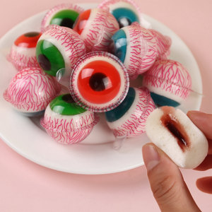 Nouvelles bonbons gélifiés halal Big 18G en forme d'œil, saveur fruitée, bonbons gélifiés éclatants en forme d'œil de pavot, fournisseur de bonbons - Product Image 5