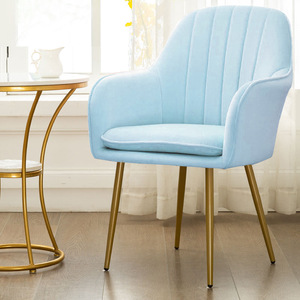 <span class=keywords><strong>Sillas</strong></span> de Comedor Para interior de restaurante, juego de 6 piezas con marco de Metal azul, Para Hotel, boda, mediados de siglo - Product Image 1
