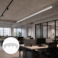 Lentille linéaire givrée AEF-022 pour profilé LED en aluminium, éclairage indirect à faisceau extra large de 100 degrés