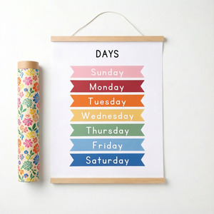 Affiche Murale Éducative Personnalisée en Tissu Premium, Impression Artistique de Qualité Supérieure, Tableau Hebdomadaire pour la Maternelle, Décoration Murale pour l'Apprentissage des Enfants en Classe et à la Maison - Product Image 6