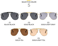 Lunettes de soleil surdimensionnées en métal Bettega pour hommes et femmes, élégantes, protection solaire, double pont