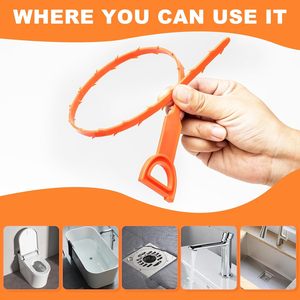 Disotturatore Portatile Manuale in PP <span class=keywords><strong>per</strong></span> WC, Rimuove Facilmente Ogni Tipo di Ostruzione, Pulisce Rapidamente Tubi di Scarico in Plastica dai Capelli e Residui, Modello 64cm - Product Image 3