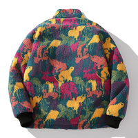 Veste matelassée en polaire sherpa à motif camouflage animalier unisexe, doublure satinée, réversible, veste bomber d'hiver