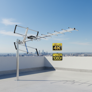 Nueva Antena Digital HDTV para Exteriores de Aluminio y Plástico, Pasiva, Ganancia de 10-11dB, Frecuencia 470-860MHz, Montaje en Poste - Product Image 1