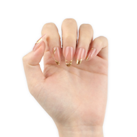 30 pièces d'accessoires pour ongles, ongles artificiels à couverture complète pour filles, faux ongles 3d, jolis faux ongles en poudre miroir magique, amande