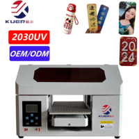 Printer UV Desktop Kecil 2030 Dapat Mencetak pada Casing Ponsel, Logam, Akrilik, Magnet Kulkas, Lencana, Kayu, Cangkir Termos, dan Lainnya