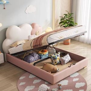 Girls Cloud Tree <b>Bed</b> Solid Wood <b>Single</b> Frame All-in-One Slat <b>Base</b> Kids Bedroom - Product Image 3