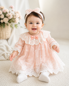 ชุดเดรสเด็กผู้หญิงผ้าทูลล์ลูกไม้ปักลายหรูหรา แขนยาว สำหรับโอกาสพิเศษ - Product Image 4