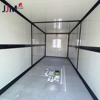 JJM Maison préfabriquée pliable en conteneur de 20 pieds, pliable, mobile, résidentielle, mur en verre, bureau, bâtiment