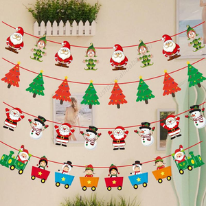 Guirnalda de Papel Decorativa Navideña C57 de 3 Metros con Diseño de Santa, Reno y Árbol de Navidad - Product Image 3