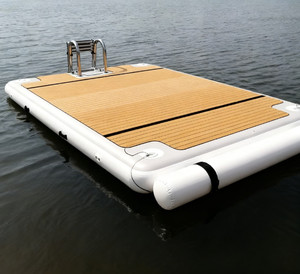 Diseño caliente Inflable Swim Iisland Salón flotante Balsa flotante Lámina inflable Water Jet Ski Dock Flotadores Plataforma con tienda - Product Image 4