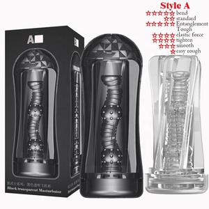 Tazza di masturbazione nera trasparente per uomo massaggio alla fica masturbatore maschile Solo <span class=keywords><strong>Play</strong></span> stimolazione figa Stroker prodotti per adulti per uomo - Product Image 2