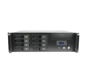 Boîtier de serveur industriel 3U <span class=keywords><strong>19</strong></span> pouces à 8 baies, profondeur 390 mm, avec alimentation par ventilateur, stockage 3D, châssis de serveur cloud - Product Image 1