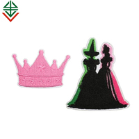 Écusson de broderie d'arc magique de sorcière fer à repasser sur rose vert mignon princesse Applique Cartoon Design Garment