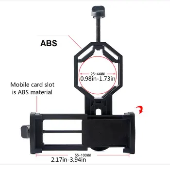 Universal Phone Adjustable Adapter Mount Microscope Spotting Scope Telescope Clip Bracket Mobile Phone Holder Plastic ABS