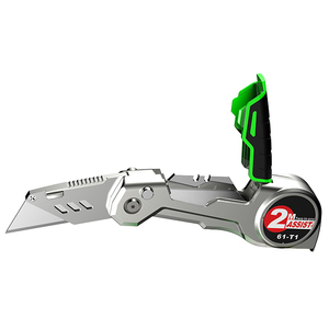 Folding Utility Knife 2.5m Tape Measure High Carbon Steel SK4 <strong>Blade</strong> 0.6mm Thickness 3 <strong>Blades</strong> Aluminum Alloy Case Industrial OEM - Product Image 2