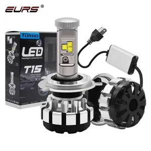 EURS toptan T1S LED far H1 H3 H7 ile xhp50 çip H4 9004 yüksek düşük işın araba far 60W 8000LM sis lambası Motor için