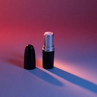 Contenants de baume à lèvres et de rouge à lèvres en plastique noir mat argenté, forme balle, capacité 5g, personnalisables, mignons, très demandés
