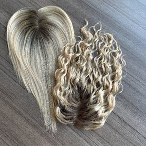 Premier Jesa Balayage Color Virgin European Remy Hair Tupé Premium Remy Human Hair Mono Mesh Hair Toppers para mujeres - Product Image 3