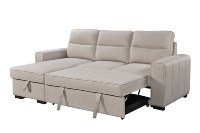 Canapé d'angle de luxe en tissu avec lit escamotable intégré et rangement extensible pour salon