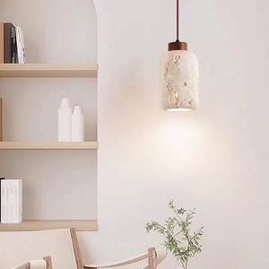 Lámpara Colgante Vintage Wabi Sabi de Travertino, Cilíndrica, E27, Luz LED Cálida Blanca, Decoración para el Hogar, Dormitorio, Comedor - Product Image 3
