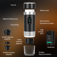Cafetera Portátil de Cápsulas con Función de Preparación en Frío y Caliente para Viajes, Espresso, Oficina, Auto, Camping, Viajes por Carretera y Uso al Aire Libre
