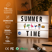 Boîte lumineuse créative moderne A4 noire avec lettres LED Bande lumineuse enfichable DIY ABS Dimmable Décoration de chambre de fille Ornement de coeur