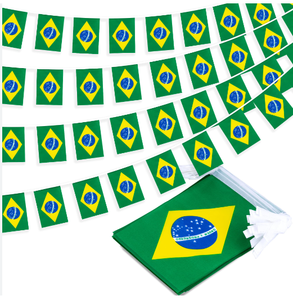 Brazil Cheap 14*21cm 2026 Football Soccer Fans Team National Waterproof Flag World Bunting String Flag for Hanging Decoration - Product Image 1
