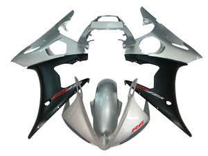Kit de <span class=keywords><strong>Carenado</strong></span> para Yamaha YZF <span class=keywords><strong>R6</strong></span> YZF 600 2003 2004 <span class=keywords><strong>2005</strong></span>, Plástico ABS Plateado y Negro, Moldeado por Inyección - Product Image 1
