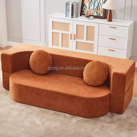 Sofá Cama Plegable con Cubierta de Tela de Pana y Relleno de Espuma de Alta Densidad, Compresión al Vacío, Diseño BTCS004 para Sala de Estar